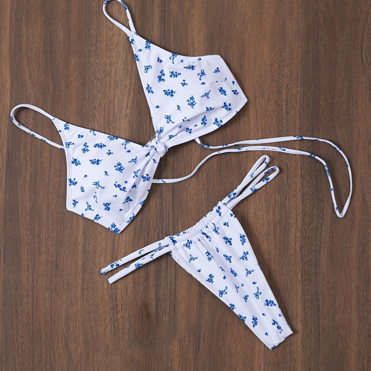 Celeste Blue Blossom Bikini Set