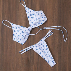 Celeste Blue Blossom Bikini Set