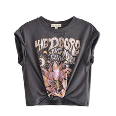 Vintage Print Short Sleeve Top