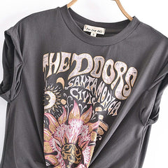 Vintage Print Short Sleeve Top
