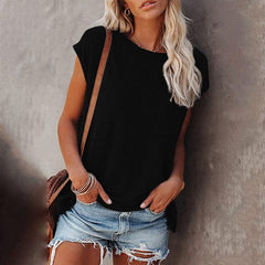 Solid Casual Short Sleeve T Shirt