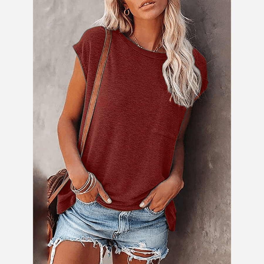 Solid Casual Short Sleeve T Shirt