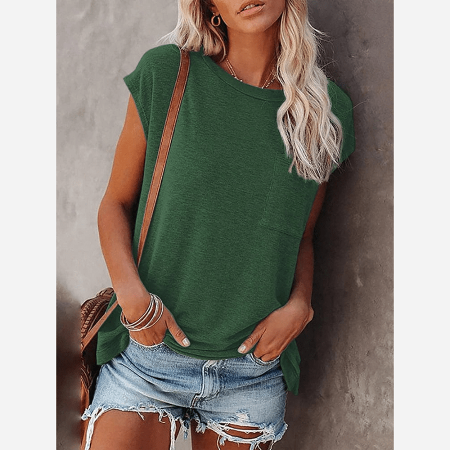 Solid Casual Short Sleeve T Shirt