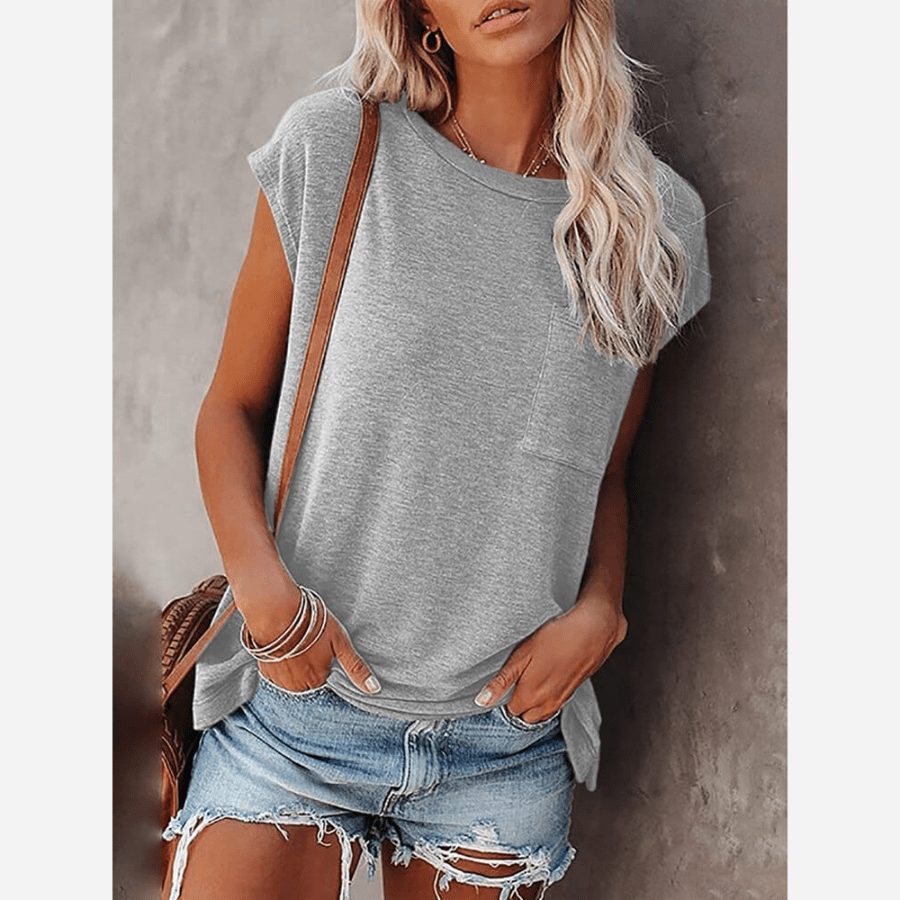 Solid Casual Short Sleeve T Shirt